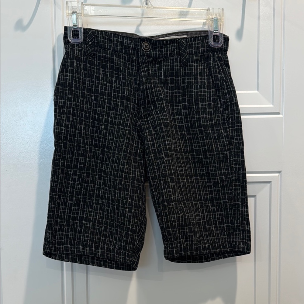 Distortion Black Casual Cotton Bermuda Shorts